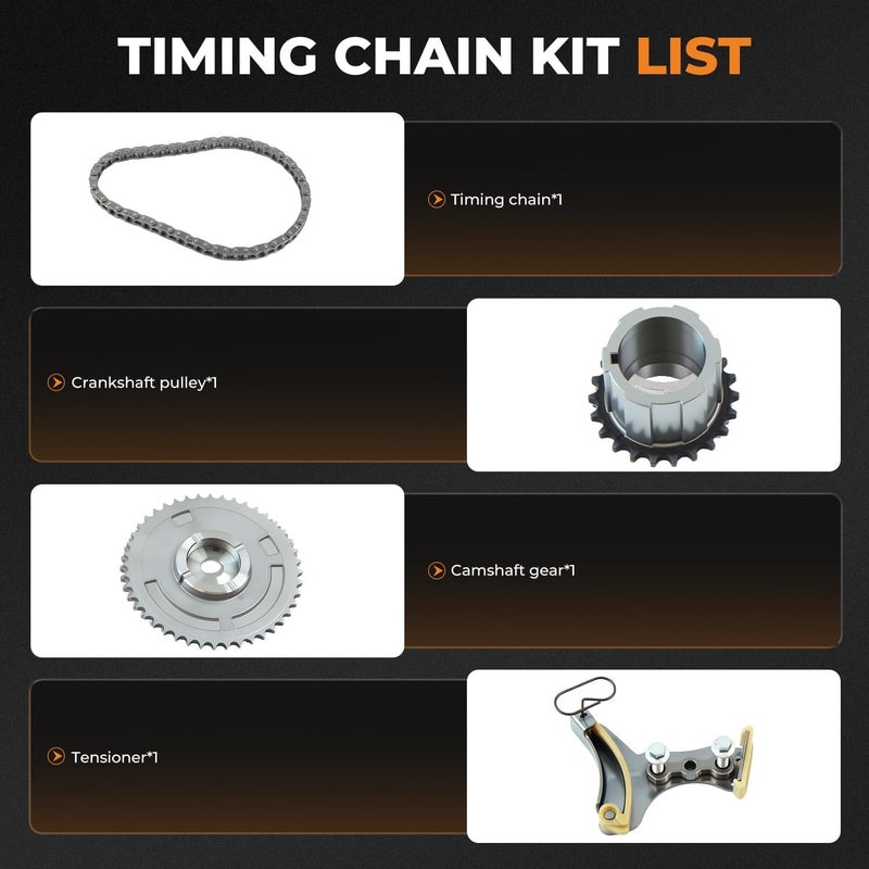 autoexact Store Engine LS Timing Chain Kit W/Sprocket Tensioner Compatible with 2007-2015 4.3 4.8 5.3 6.0 6.2 6.6L V8 Buick Cadillac Chevy GMC Hummer Pontiac Saab Express Silverado Camaro Sierra H3 Yukon - Image 5